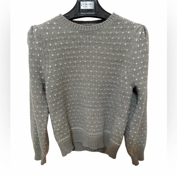 Ann Taylor Sweaters - Ann Taylor Gray Dotted Jacquard Sweater – Size Medium
